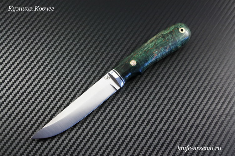 Knife Fin 2 powder steel Elmax handle stabilized Karelian birch
