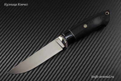 Нож Скаут порошковая сталь S390 рукоять микарта/композитный материал киринит/мозаичные пины/больстер мельхиор