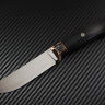 Scout knife steel S390 handle stabilized hornbeam /mammoth tooth/mosaic pins/bolster bronze