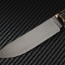 Нож Скаут сталь S390 рукоять стабилизированный граб/зуб мамонта/мозаичные пины/больстер бронза