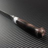 Knife Finnish steel N690 handle stabilized suvel Karelian birch/corian /mosaic pins