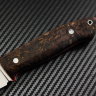Scout knife all-metal powder steel S390 handle stabilized Karelian birch
