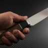 Scout knife German steel D2 handle stabilized Karelian birch/ebony