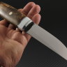 Knife Fin German steel D2 handle stabilized Karelian birch /composite (imitation bone)