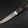 Knife Fin steel N690 handle stabilized suvel Karelian birch/corian /mosaic pins