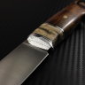 Scout knife powder steel S390 handle iron wood /mammoth tooth
