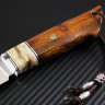 Scout knife powder steel S390 handle iron wood /mammoth tooth