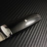 Knife Fin steel N690 handle stabilized black hornbeam /Mosaic pins
