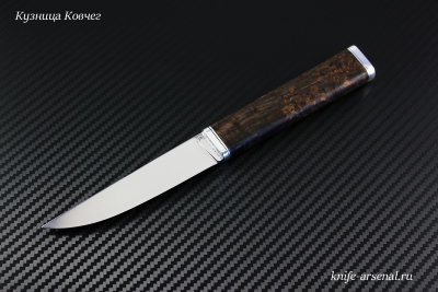 Нож Фин сталь D2 рукоять стабилизированная карельская береза