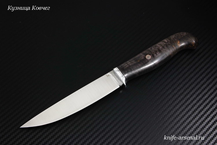 Fink knife Elmax steel, handle stabilized Karelian birch