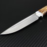 Fink knife, Elmax steel, handle stabilized Karelian birch, jewelry pin