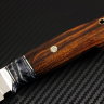 Taiga knife steel S390 handle iron wood /mammoth tooth/mosaic pins/bolster white metal