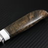 Finca knife Elmax steel, handle stabilized walnut root/corian