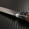 Нож Таёжный сталь S390 рукоять стабилизированный сувель березы/зуб мамонта/мозаичные пины/больстер белый металл