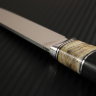 Scout knife steel S390 handle stabilized hornbeam /mammoth tooth/mosaic pins/bolster White metal