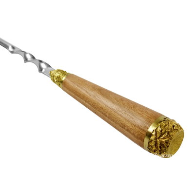 Skewer Maple leaf handle brass, walnut