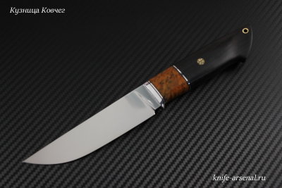 Scout knife steel D2 handle hornbeam /stabilized Karelian birch