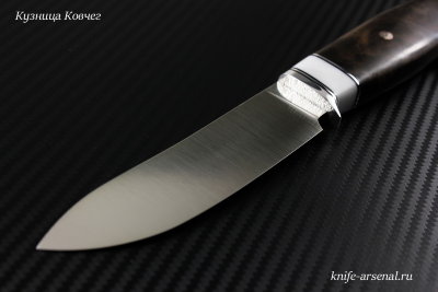 Taiga knife made of powder steel Elmax handle stabilized Karelian birch