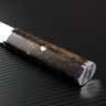 Knife Fin steel N690 handle stabilized Karelian birch/end-to-end mounting/mosaic pins