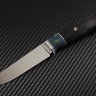 Scout knife steel N690 handle stabilized hornbeam /stabilized Karelian birch/mosaic pins