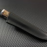 Knife Fin steel D2 handle stabilized Karelian birch/mosaic pins
