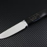 Scout knife powder steel M390 handle black hornbeam with a simple acrylic composite