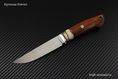 Scout knife steel M390 handle iron wood /mammoth tooth/mosaic pins/bolster nickel silver