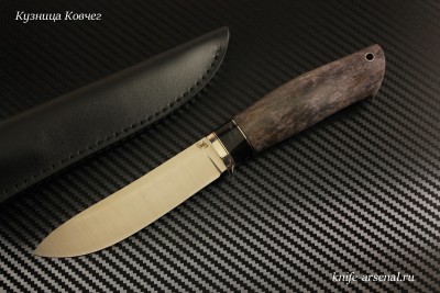  Нож Таежный порошковая сталь Elmax рукоять стабилизированная карельская береза/киринит/в наличии