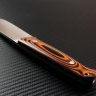 Нож Универсал цельнометаллический порошковая сталь М390 рукоять черно-оранжевая G10