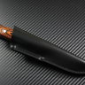 Universal knife all-metal powder steel M390 handle black and orange G10