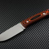 Universal knife all-metal powder steel M390 handle black and orange G10