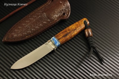 Нож Шейный №1 порошковая сталь Elmax рукоять ironwood/зуб мамонта/в наличии