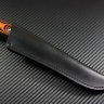 Universal knife 2 all-metal steel D2 handle black and orange G10