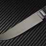 Scout knife powder steel M390 handle two-color stabilized Karelian birch/mosaic pins
