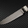 Scout knife powder steel S390 handle stabilized Karelian birch /walrus tusk/mosaic pins/bolster nickel silver