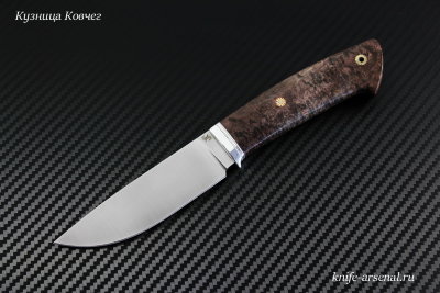 Нож Беркут порошковая сталь S90V рукоять стабилизированная карельская береза