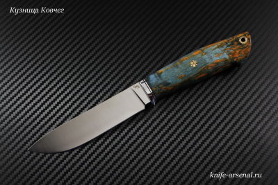 Нож Таёжный сталь Elmax рукоять двухцветная стабилизированная карельская береза/мозаичные пины