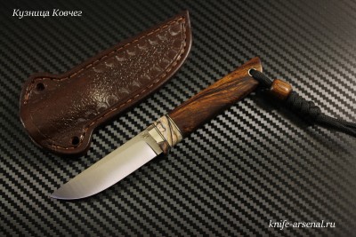 Нож Шейный №9 порошковая сталь Elmax рукоять ironwood/зуб мамонта/в наличии 