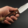Нож Рекс цельнометаллический порошковая сталь S90V рукоять черно-оранжевая G10