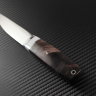 Knife Fin steel D2 handle stabilized suvel Karelian birch/corian /mosaic pins