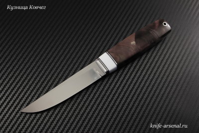 Нож Фин сталь N690 рукоять стабилизированный сувель карельской березы/кориан/мозаичные пины