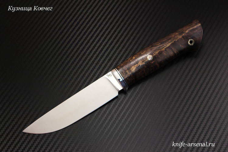 Scout knife large steel M390 handle stabilized Karelian birch