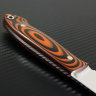 Scout knife tool steel D2 handle black and orange G10