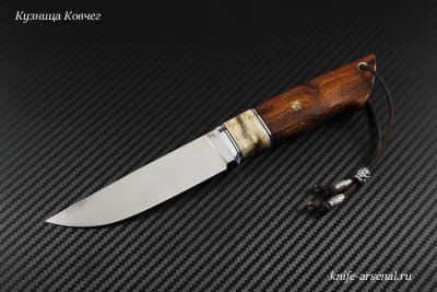 Нож Скаут порошковая сталь S390 рукоять железное дерево/ зуб мамонта