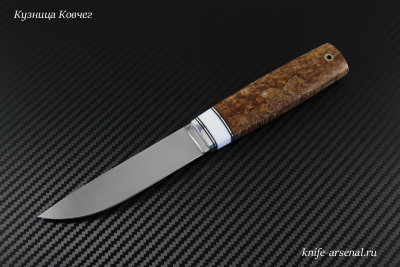 Нож Скандинав порошковая сталь S90V рукоять стабилизированная карельская береза/композит (имитация кости)