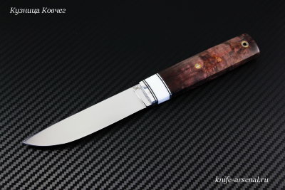 Нож Скандинав сталь D2 рукоять стабилизированная карельская береза/композит (имитация кости)