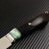 Нож Таёжный сталь M390 рукоять стабилизированный граб/зуб мамонта/мозаичные пины