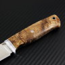 Hunting knife Elmax steel, stabilized Karelian birch, jewelry pin