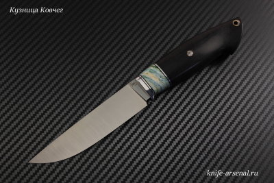 Нож Скаут сталь S390 рукоять стабилизированный граб/зуб мамонта/мозаичные пины