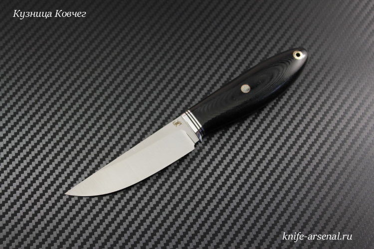 Hunting knife steel Elmax handle mikarta/mosaic pins